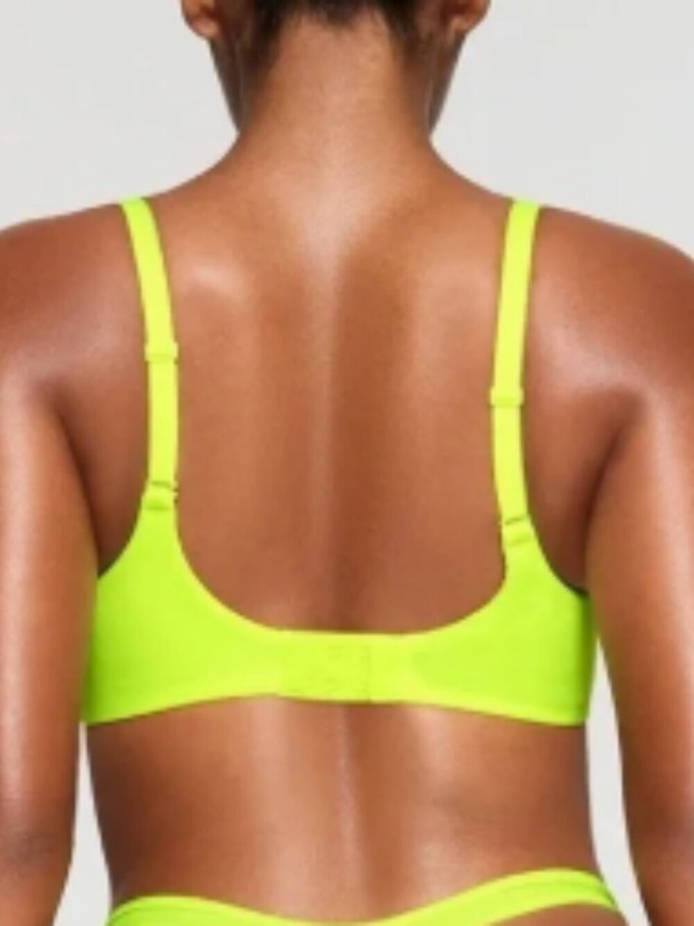 SKIMS Fits Everybody T-Shirt Demi Neon Yellow Bra 42DDD - Picture 3 of 8